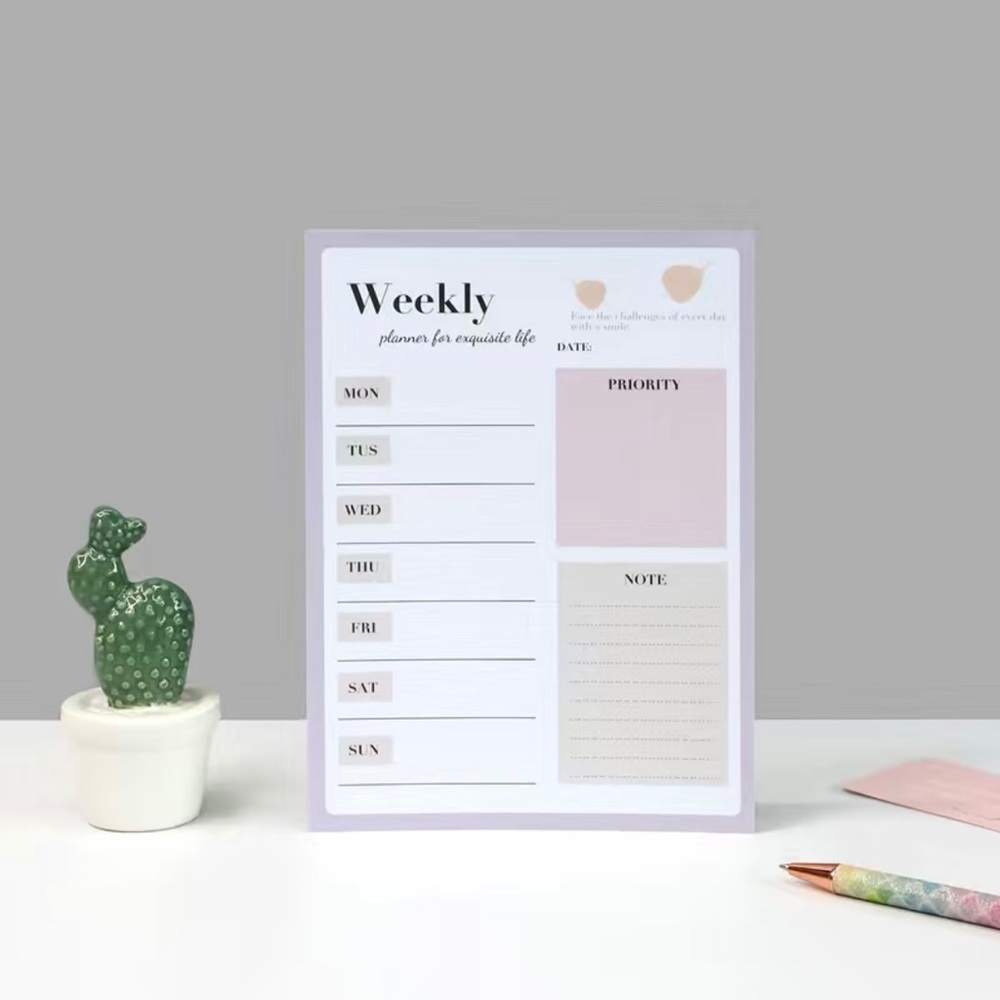 52pages/Book Weekly Schedule Desktop Agenda Memo Ripper Weekly Planner